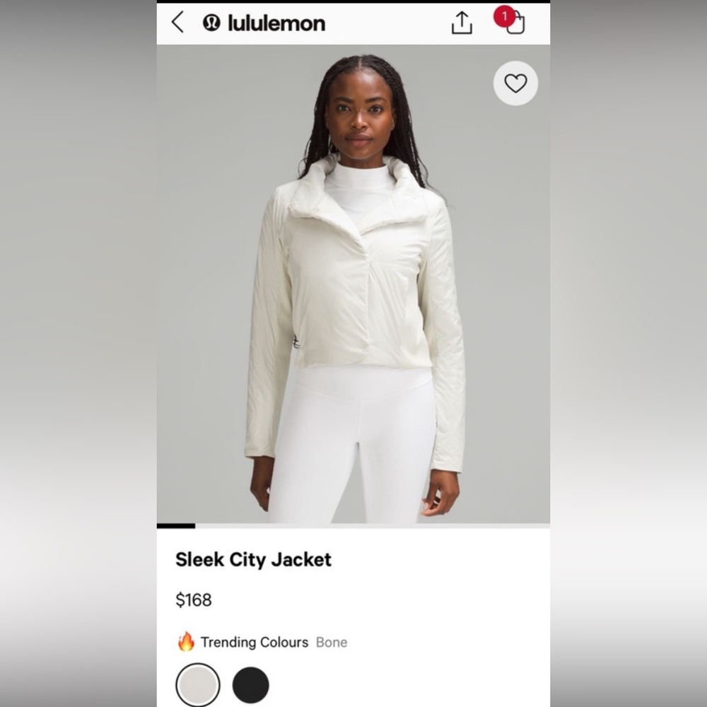 Lululemon Athletica Bone White Puffer Jacket